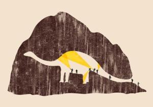 Searching archaeologists unaware of dinosaur shape inside of cave